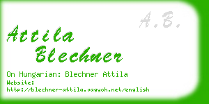 attila blechner business card